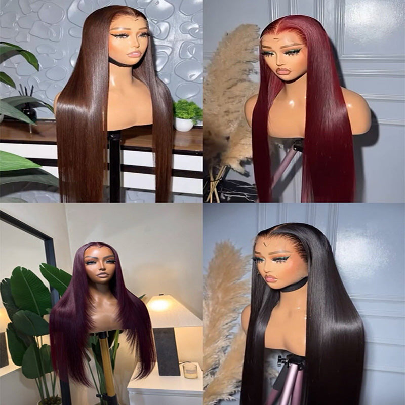 5X5 HD Lace Front Wig brown color 180% Density 18inch-32inch