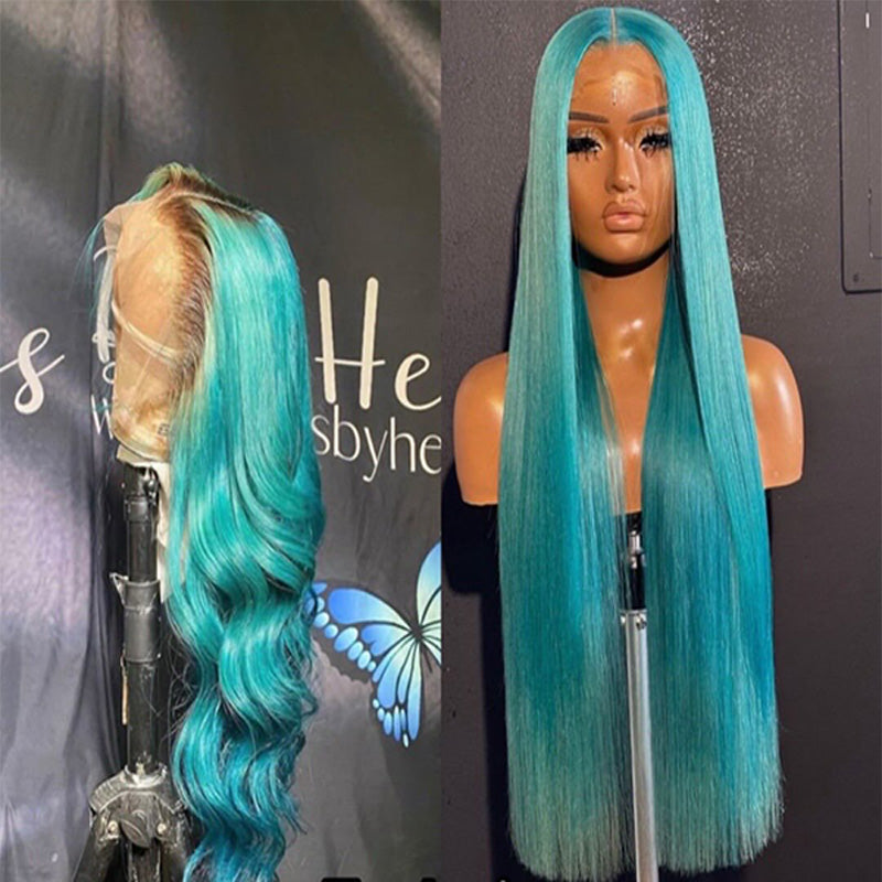 5X5 HD Lace Front Wig blue color 180% Density 18inch-32inch