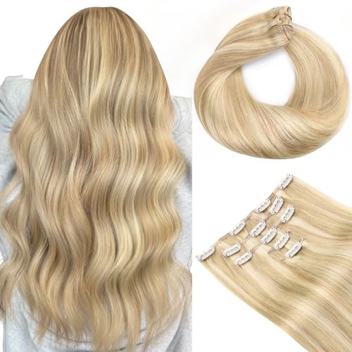Clip in Hair Extensions Real Human Hair, Remy Human Hair Extensions Clip ins for Women, Natural Human Hair, 20inch 120g 7Pcs, 1B Natural black（副本）