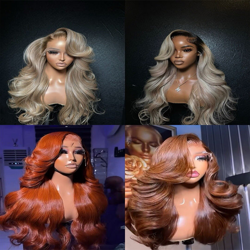 5X5 HD Lace Front Wig blonde color 180% Density 18inch-32inch