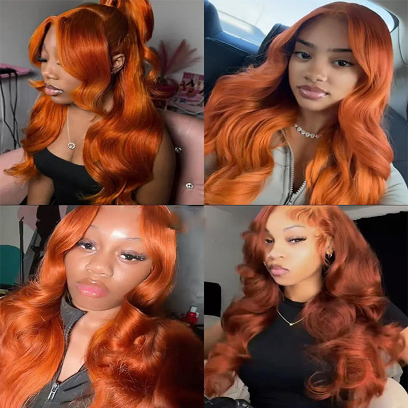 5X5 HD Lace Front Wig red color 180% Density 18inch-32inch