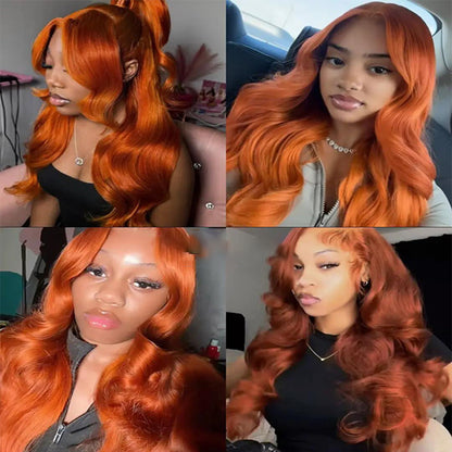 5X5 HD Lace Front Wig red color 180% Density 18inch-32inch