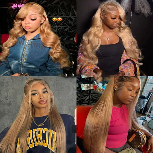 5X5 HD Lace Front Wig brown color 180% Density 18inch-32inch