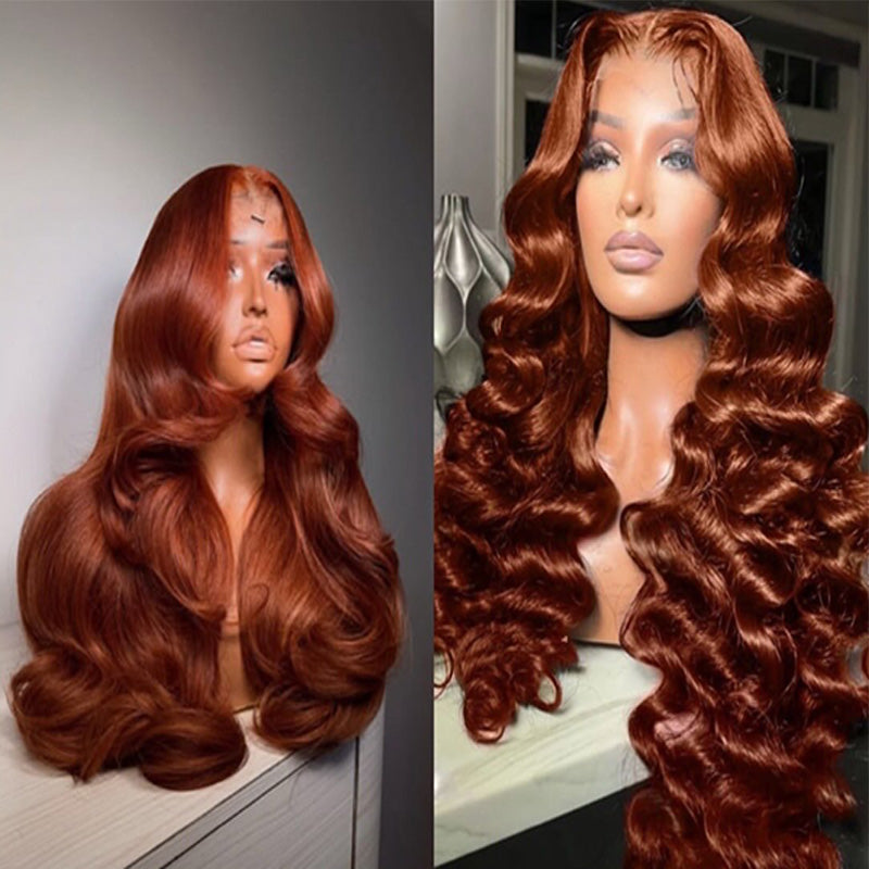 5X5 HD Lace Front Wig red color 180% Density 18inch-32inch