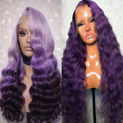 5X5 HD Lace Front Wig purple color 180% Density 18inch-32inch