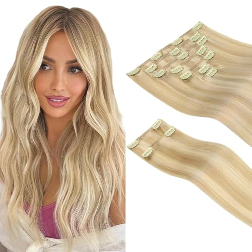 Clip in Hair Extensions Real Human Hair, Remy Human Hair Extensions Clip ins for Women, Natural Human Hair, 20inch 120g 7Pcs, 1B Natural black（副本）