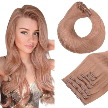 Clip in Hair Extensions Real Human Hair, Remy Human Hair Extensions Clip ins for Women, Natural Human Hair, 20inch 120g 7Pcs, 1B Natural black（副本）