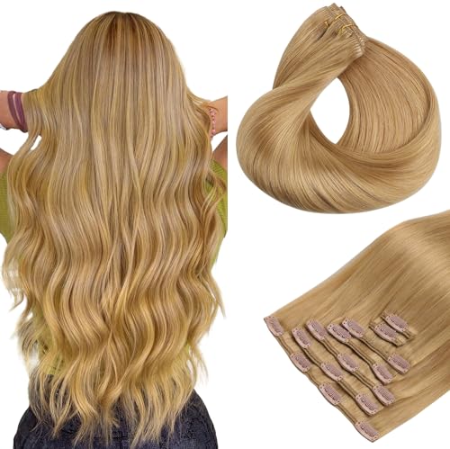 Clip in Hair Extensions Real Human Hair, Remy Human Hair Extensions Clip ins for Women, Natural Human Hair, 20inch 120g 7Pcs, 1B Natural black（副本）