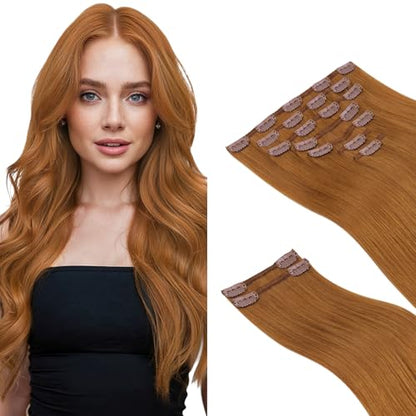 Clip in Hair Extensions Real Human Hair, Remy Human Hair Extensions Clip ins for Women, Natural Human Hair, 20inch 120g 7Pcs, 1B Natural black（副本）