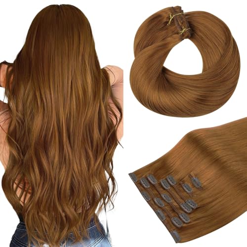 Clip in Hair Extensions Real Human Hair, Remy Human Hair Extensions Clip ins for Women, Natural Human Hair, 20inch 120g 7Pcs, 1B Natural black（副本）