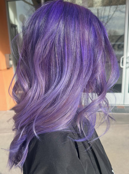 5X5 HD Lace Front Wig Purple Balayage color 180% Density 18inch-32inch