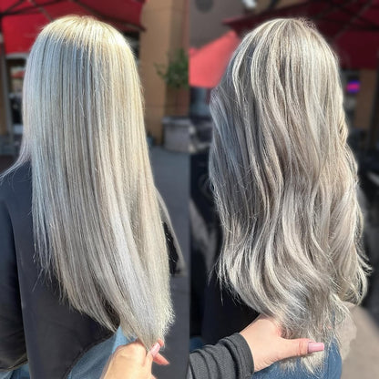 5X5 HD Lace Front Wig Ash Platinum Balayage color 180% Density 18inch-32inch