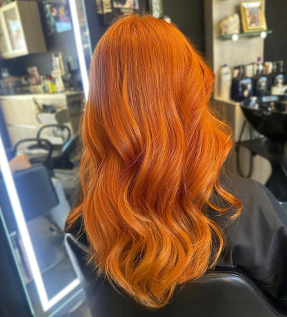 5X5 HD Lace Front Wig Bright Orange color 180% Density 18inch-32inch
