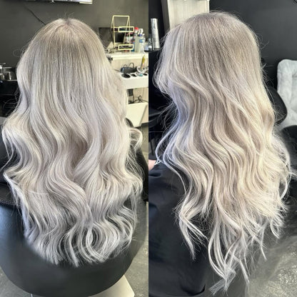 5X5 HD Lace Front Wig #60 Silver Ash Blonde color 180% Density 18inch-32inch