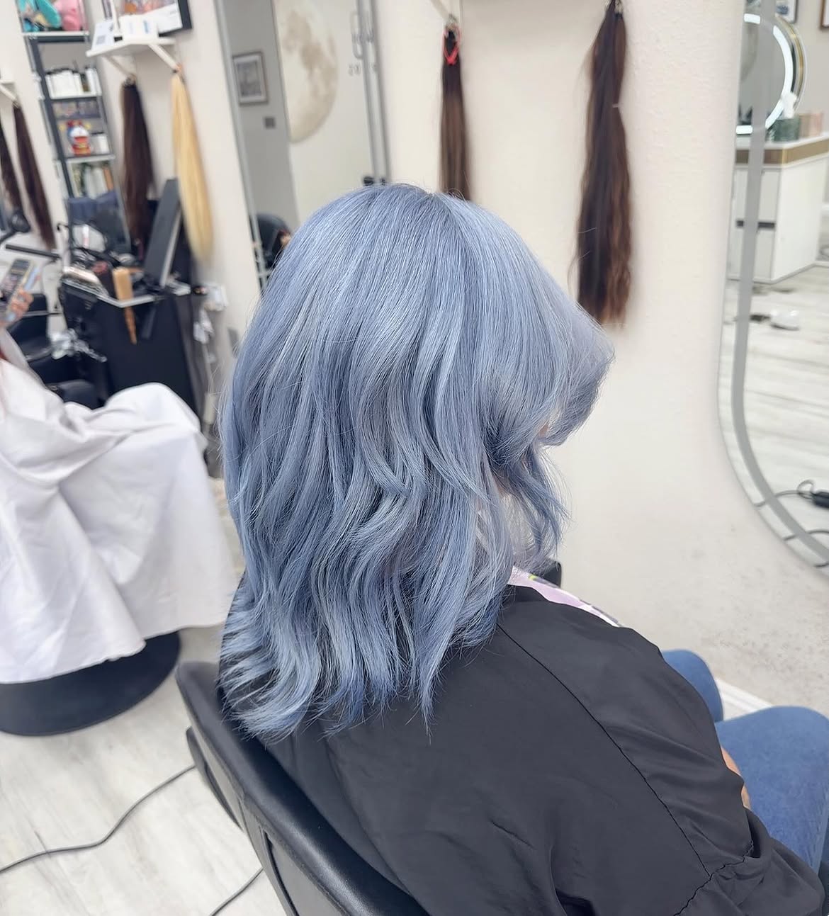 5X5 HD Lace Front Wig Dusty Blue color 180% Density 18inch-32inch
