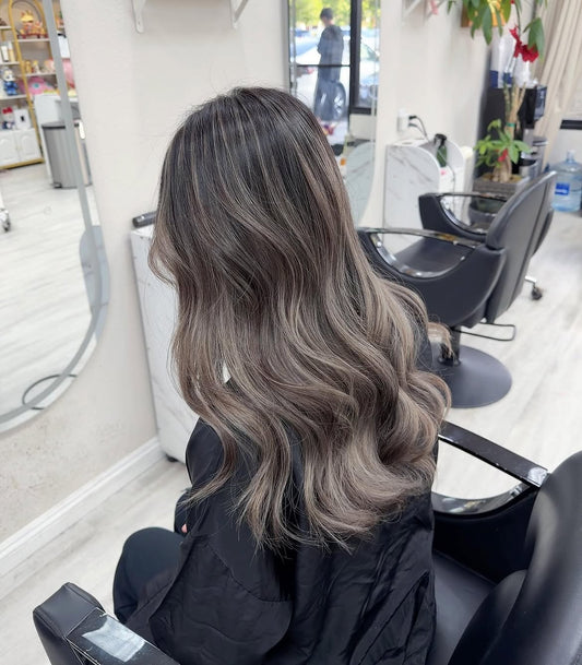 4X4 HD Lace Front Wig Balayage Dark Brown Ash Mocha Highlights color 180% Density 18inch-32inch
