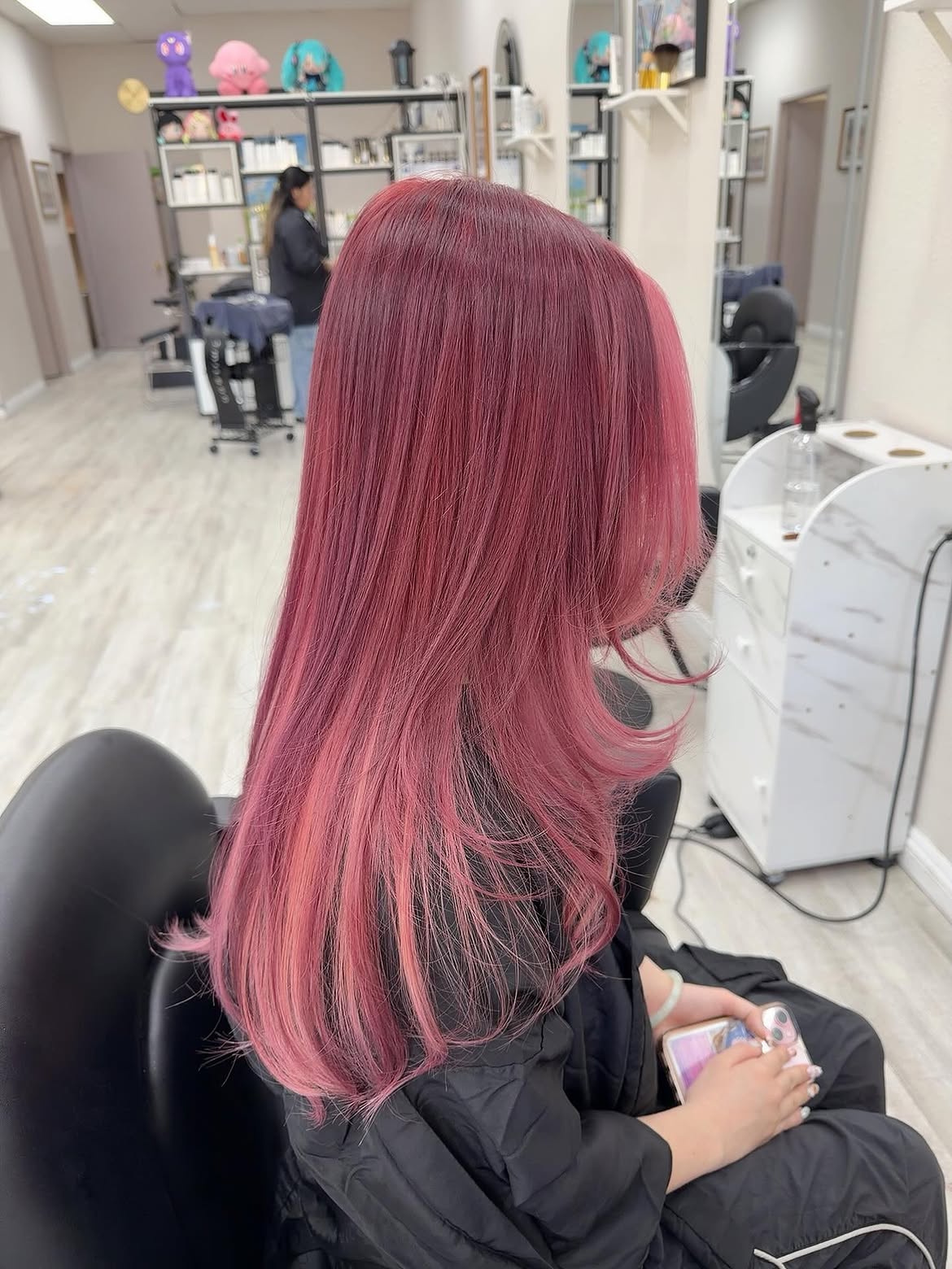 5X5 HD Lace Front Wig T99J/PeachPink Rooted Burgundy Peach Pink Ombre color 180% Density 18inch-32inch