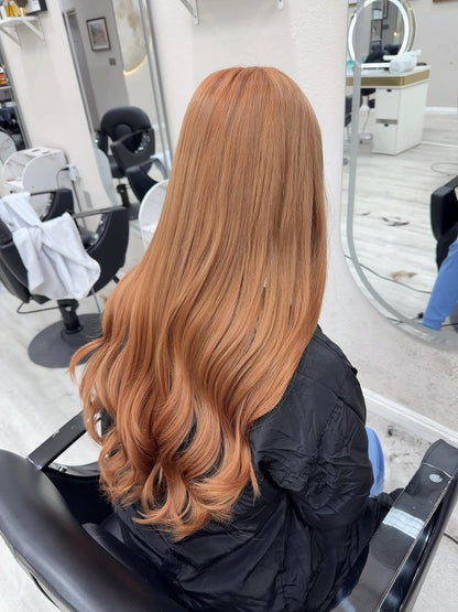 5X5 HD Lace Front Wig #300 Solid Warm Peach Ginger color 180% Density 18inch-32inch