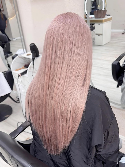 5X5 HD Lace Front Wig #AshPink Solid Ash Pink Straight color 180% Density 18inch-32inch