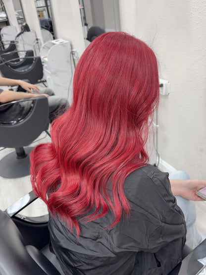 5X5 HD Lace Front Wig #Red Solid Bright Red Body Wave color 180% Density 18inch-32inch