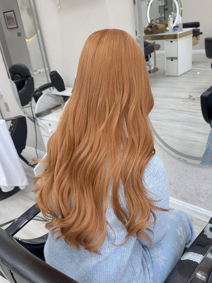 5X5 HD Lace Front Wig #300 Solid Warm Peach Ginger color 180% Density 18inch-32inch