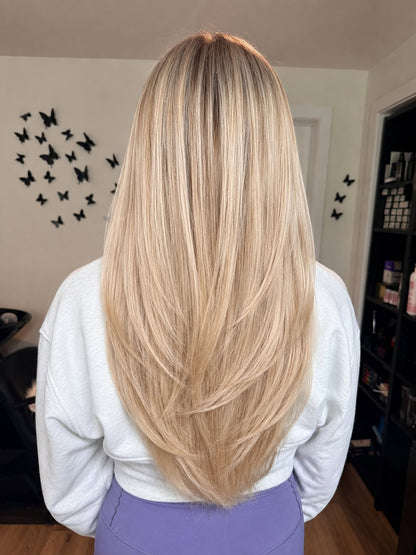4X4 HD Lace Front Wig Light Blonde Milk Tea Balayage color 180% Density 18inch-32inch