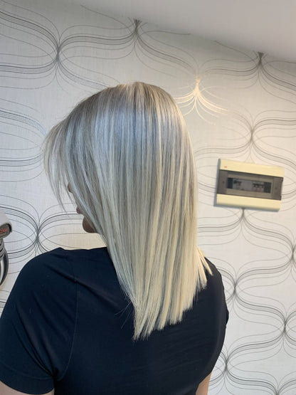 4X4 HD Lace Front Wig Balayage Ash Silver Platinum Blonde color 180% Density 18inch-32inch