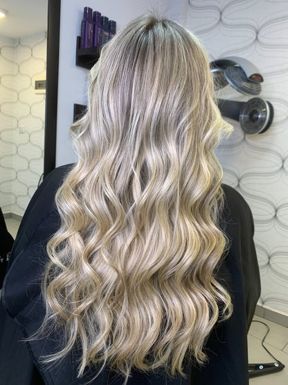 5X5 HD Lace Front Wig T18/613 Creamy Platinum Balayage color 180% Density 18inch-32inch