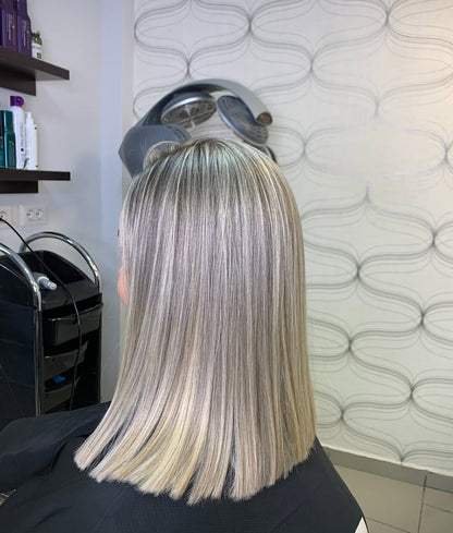 5X5 HD Lace Front Wig Ash Platinum Balayage color 180% Density 18inch-32inch