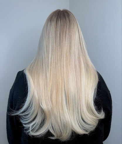4X4 HD Lace Front Wig Balayage Silver Ash Blonde color 180% Density 18inch-32inch