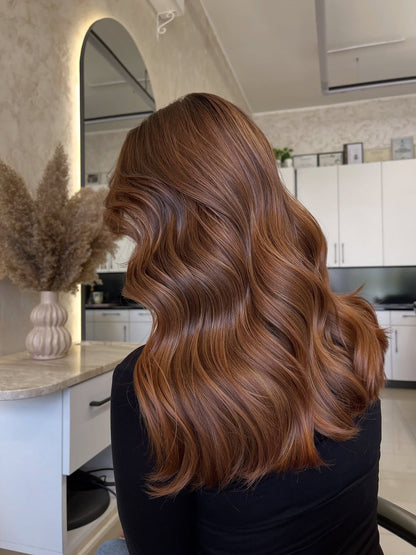 5X5 HD Lace Front Wig #8 Solid Light Chestnut Brown color 180% Density 18inch-32inch