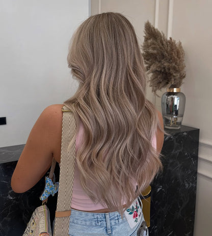 5X5 HD Lace Front Wig T6/18 Rooted Milk Tea Ash Brown Balayage color 180% Density 18inch-32inch
