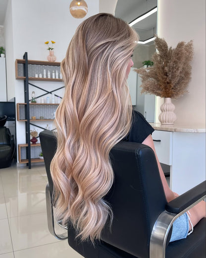 4X4 HD Lace Front Wig Ash Blonde Highlight color 180% Density 18inch-32inch
