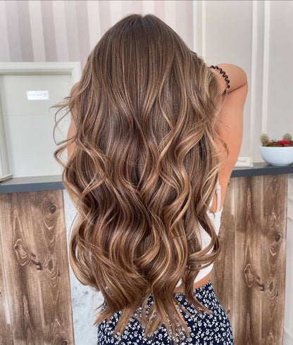 5X5 HD Lace Front Wig Caramel Balayage color 180% Density 18inch-32inch