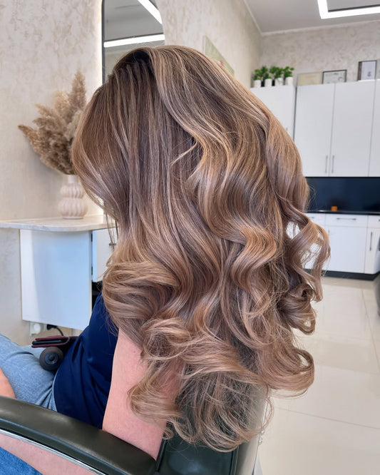 4X4 HD Lace Front Wig Milk Tea Brown Balayage color 180% Density 18inch-32inch