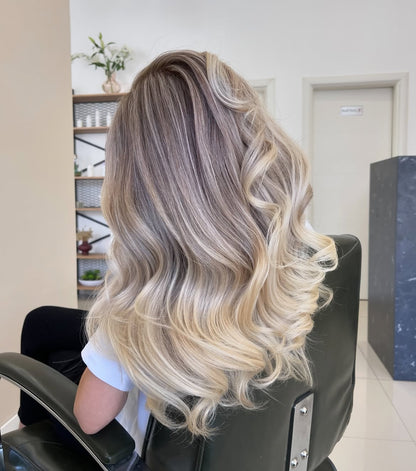 5X5 HD Lace Front Wig T1B/22 Ash Bronde Balayage Highlight color 180% Density 18inch-32inch
