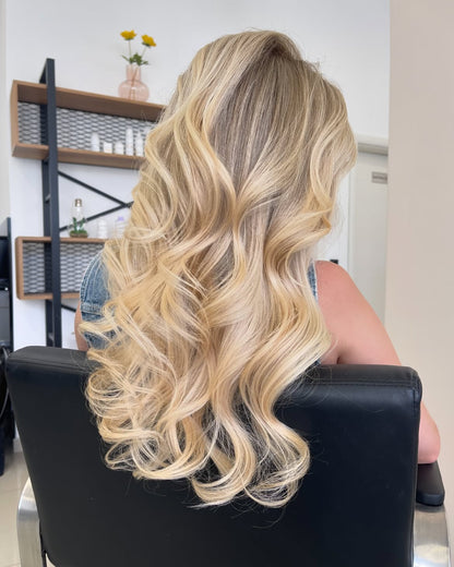 4X4 HD Lace Front Wig Dark Root Warm Blonde Balayage color 180% Density 18inch-32inch