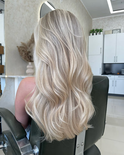 5X5 HD Lace Front Wig T18/613 Creamy Platinum Balayage color 180% Density 18inch-32inch