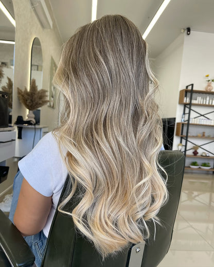 5X5 HD Lace Front Wig Rooted Blonde Balayage color 180% Density 18inch-32inch
