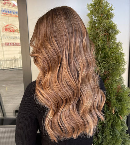 4X4 HD Lace Front Wig Caramel Brown Ombre Highlight color 180% Density 18inch-32inch