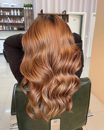 5X5 HD Lace Front Wig Ginger Balayage color 180% Density 18inch-32inch