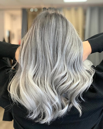 4X4 HD Lace Front Wig Balayage Ash Silver Platinum Blonde color 180% Density 18inch-32inch