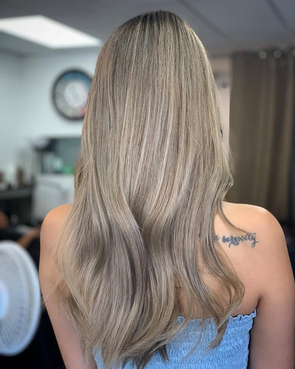 4X4 HD Lace Front Wig Balayage Silver Ash Blonde color 180% Density 18inch-32inch