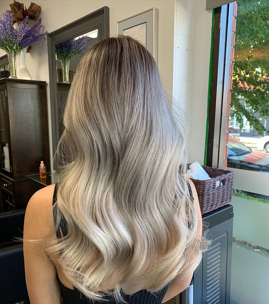 4X4 HD Lace Front Wig Balayage Silver Ash Blonde color 180% Density 18inch-32inch