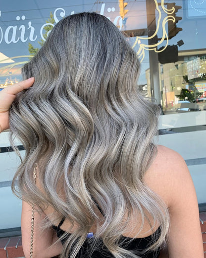 4X4 HD Lace Front Wig Balayage Ash Grey color 180% Density 18inch-32inch