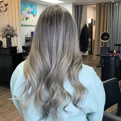 4X4 HD Lace Front Wig Balayage Ash Grey color 180% Density 18inch-32inch