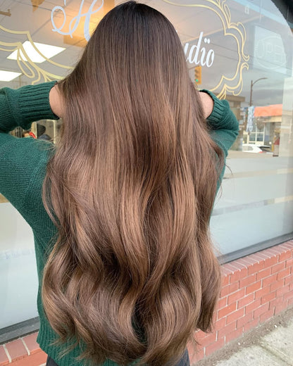 4X4 HD Lace Front Wig Chocolate Brown Highlight color 180% Density 18inch-32inch