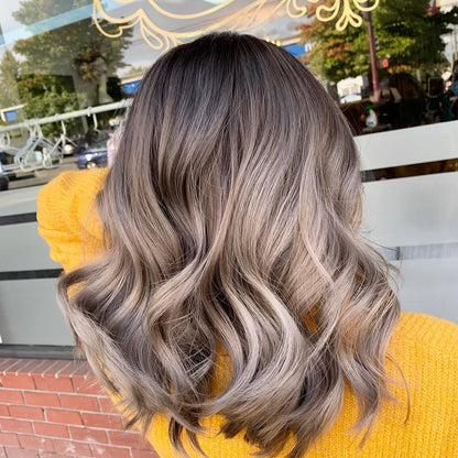 4X4 HD Lace Front Wig Dark Root Ash Balayage color 180% Density 18inch-32inch