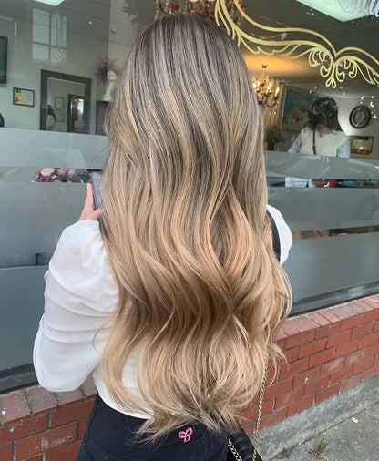 4X4 HD Lace Front Wig Ash Brown Balayage color 180% Density 18inch-32inch