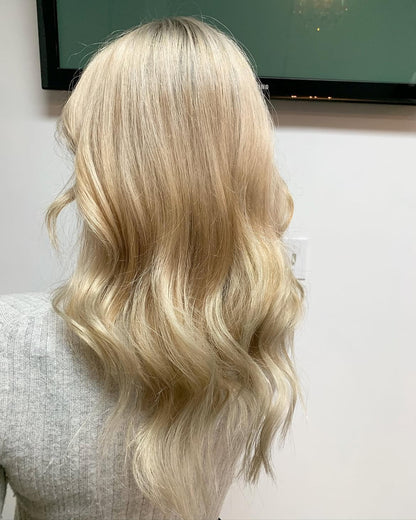 4X4 HD Lace Front Wig Dark Root Warm Blonde Balayage color 180% Density 18inch-32inch